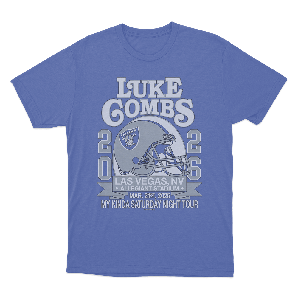Luke Combs 2026 Las Vegas My Kinda Saturday Night Tour Unisex T Shirt Blue Luke Combs 2026 Las Vegas My Kinda Saturday Night Tour Unisex T Shirt Blue