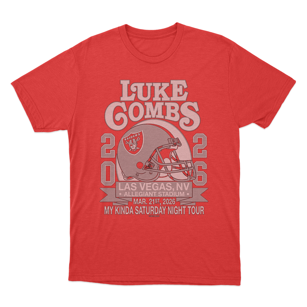 Luke Combs 2026 Las Vegas My Kinda Saturday Night Tour Unisex T Shirt Red Luke Combs 2026 Las Vegas My Kinda Saturday Night Tour Unisex T Shirt Red