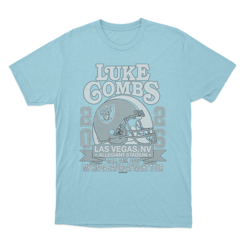 Luke Combs 2026 Las Vegas My Kinda Saturday Night Tour Unisex T Shirt Sky Blue Luke Combs 2026 Las Vegas My Kinda Saturday Night Tour Unisex T Shirt Sky Blue