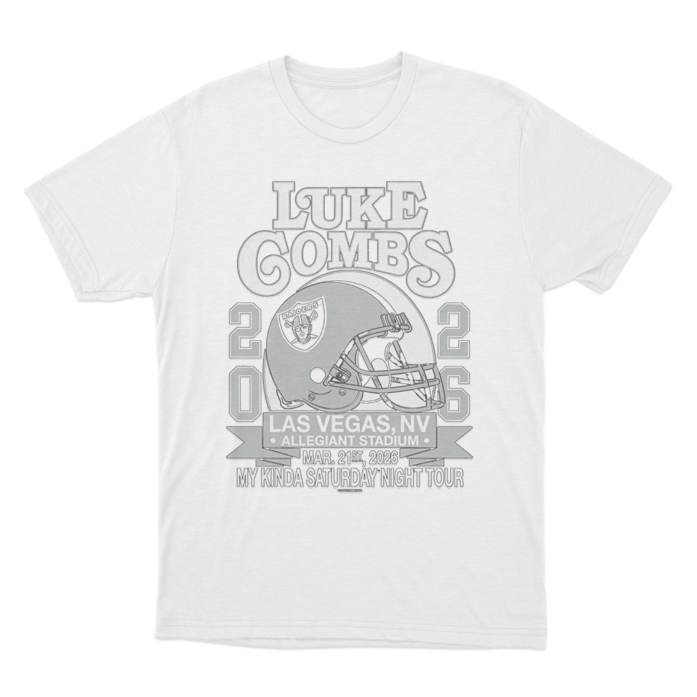 Luke Combs 2026 Las Vegas My Kinda Saturday Night Tour Unisex T Shirt White Luke Combs 2026 Las Vegas My Kinda Saturday Night Tour Unisex T Shirt White